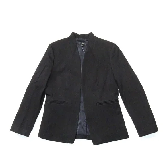 NWT J.Crew Going Out Blazer in Black Stretch Twill Open Front Jacket 12 - Picture 2 of 5